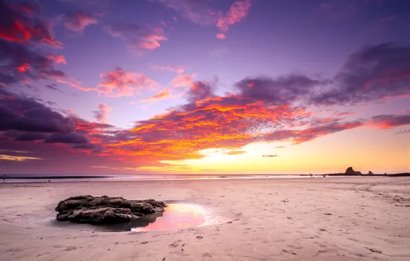 Picture sand, beach, sunset, stone, beauty, the evening, space, beach