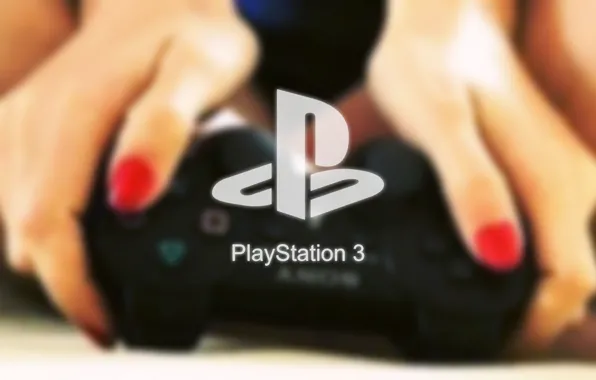 Picture girl, game, joystick, plays, sony, ps3, gamepad, playstation