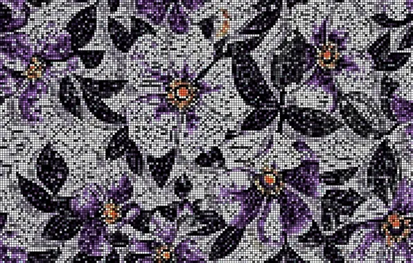 Picture mosaic, figure, texture, floral pattern, mosaic tile, wall mural