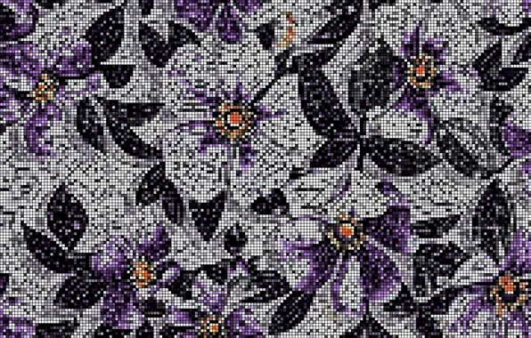 Mosaic, figure, texture, floral pattern, mosaic tile, wall mural