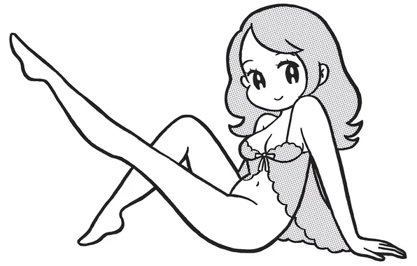 Girl, sexy, cleavage, babydoll, long hair, legs, boobs, anime