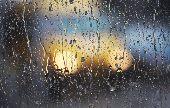 Glass, water, drops, rain, the shower, threads