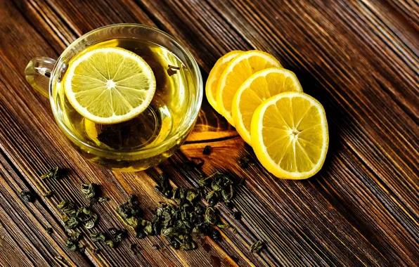 Table, lemon, tea, food, morning, chopped, food, drink