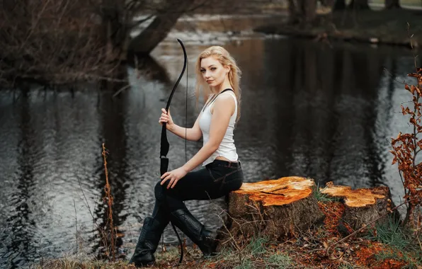 Picture girl, bow, Loba