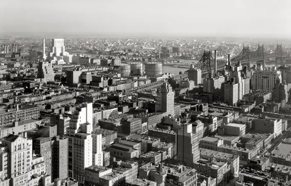 Retro, home, New York, panorama, USA, 1933-th year