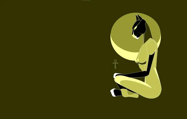 Cat, art, Egypt, goddess, Bastet