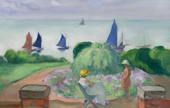 Landscape, picture, Henri Lebasque, Henri Lebacq, On the Terrace in Preface