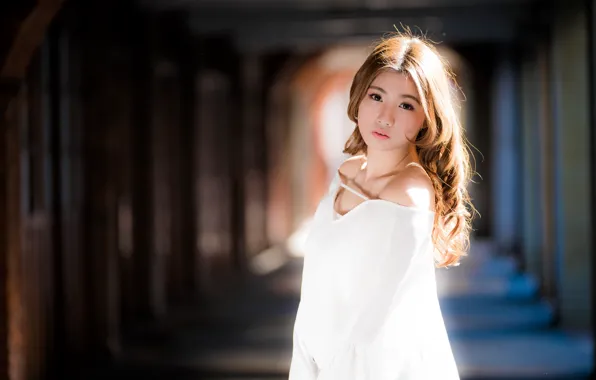 Picture look, girl, Asian, cutie, bokeh