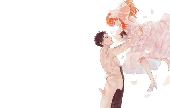 Girl, romance, anime, art, guy, two, The gekka Shoujo Nozaki-kun, Nozaki