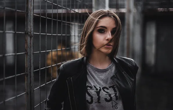 Look, girl, pose, model, portrait, makeup, Mike, the fence