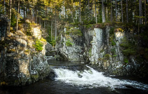 Scotland, United Kingdom, Pattack Falls, Inverpattack Lodge