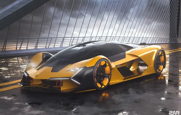 Picture rendering, Lamborghini, supercar, The Third Millennium