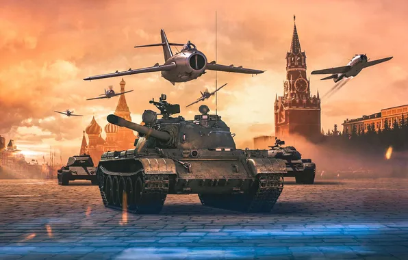 The game, Aircraft, Pavers, Moscow, USSR, Red square, Tanks, Game