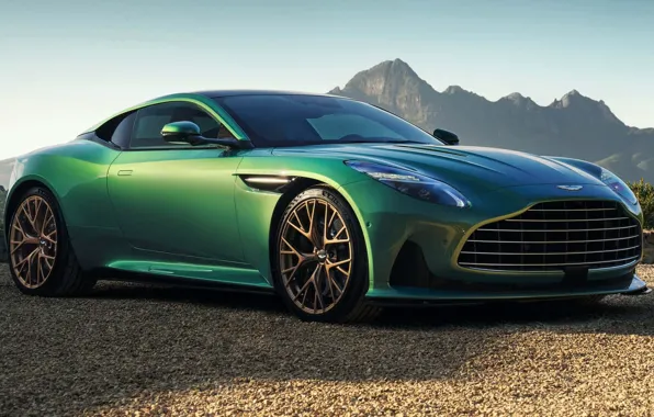 Aston Martin, sky, mountains, sports coupe, exterior, gravel, 2023, sports coupe