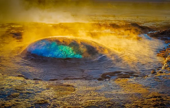 Couples, Iceland, geyser