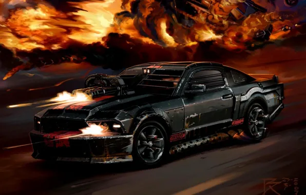 Picture fire, speed, explosions, shooting, Wheelman