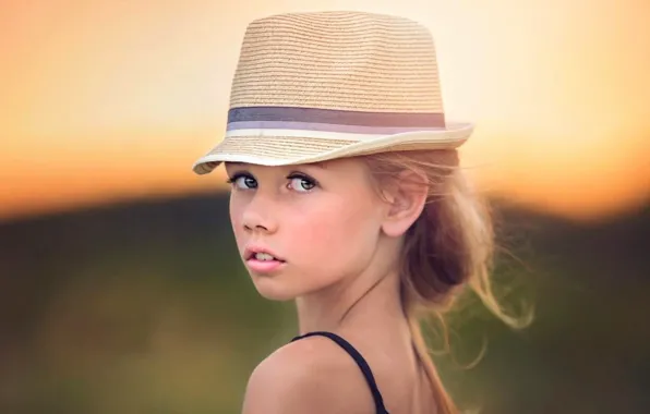 Hat, young, model, pretty, child