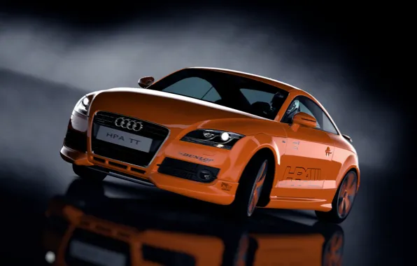 Audi, Smoke, Machine, Orange, Turismo, Gran