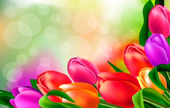 Picture bright, figure, tulips, buds