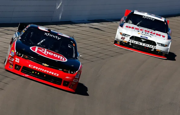 Two, track, Mustang, Ford, Chevrolet, race, Camaro, arena