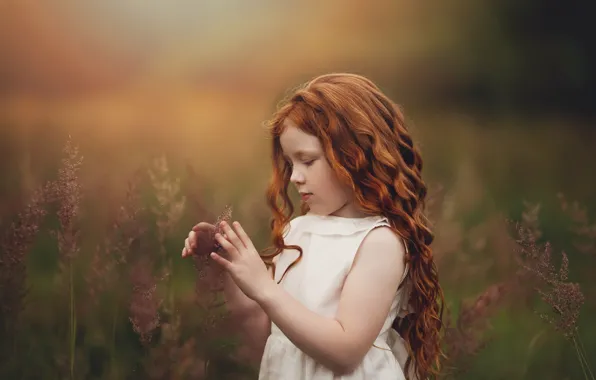 Girl, red, curls