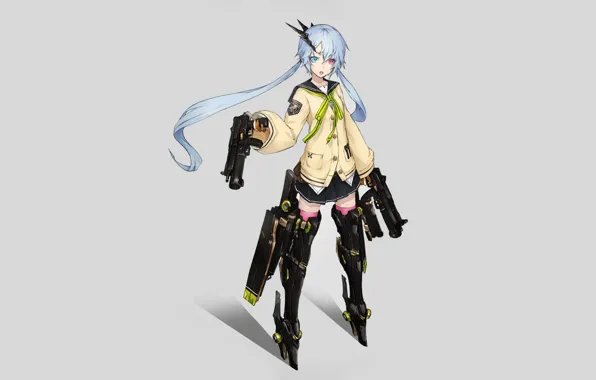 Girl, weapons, armor