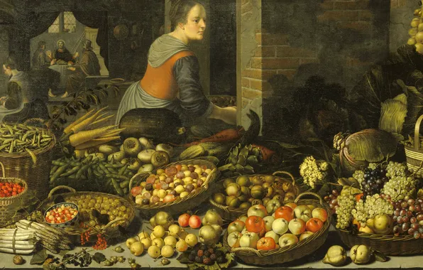 Picture oil, picture, canvas, 1651, Floris van Schoten, Still life with fruit ..., Floris van Schooten