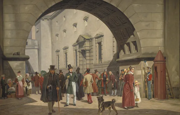 Picture, the urban landscape, The Prison Of Copenhagen, Martinus Rorbye, The Martinus Rorbu