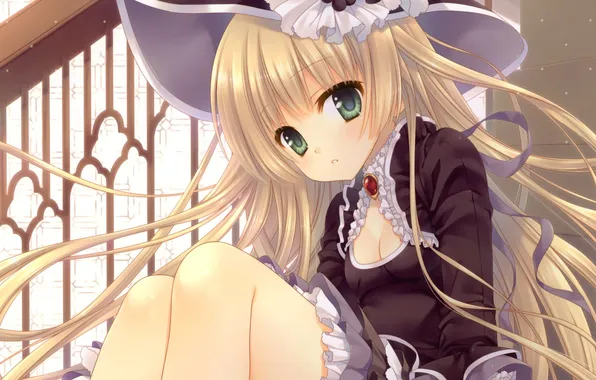 Picture girl, anime, hat, Gosick