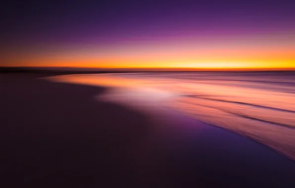 Sea, color, sunset, Beach