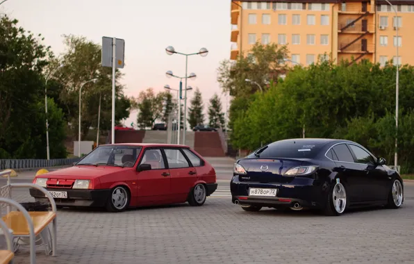 Tuning, Lada, suspension, lada, Lada, stance, 2109, mazda 6