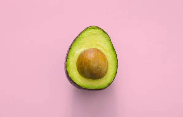 Pink background, avocado, will minimalisim