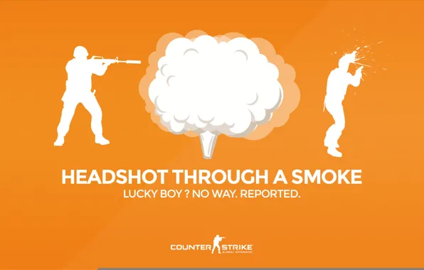 Picture CS GO, Counter Strike Global Offensive, Серия &ampquot;CS GO Situation&ampquot;, Headshot through a smoke, Lucky …