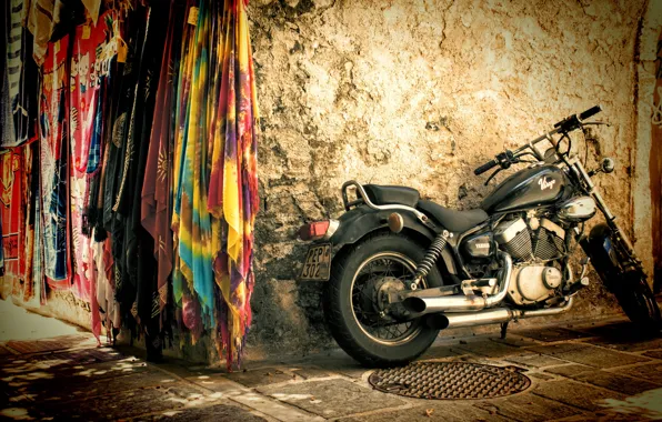 Picture background, street, motorcycle