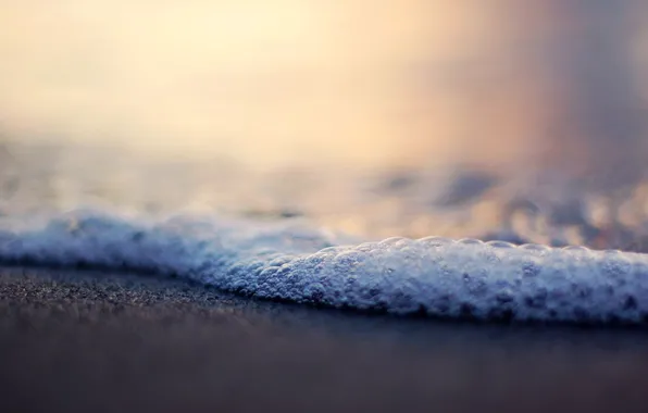 Picture sand, sea, beach, foam, water, bubbles, shore, wave