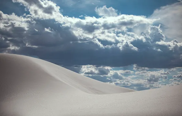 Sand, the sky, clouds, nature, desert
