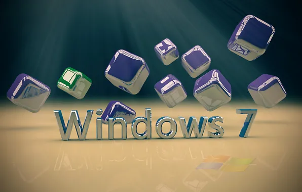 Picture computer, text, metal, cube, cube, operating system, windows. 7
