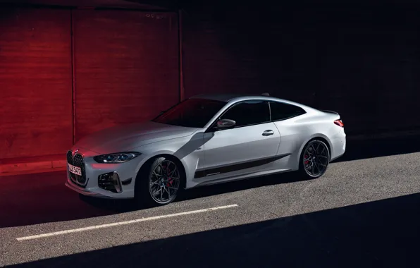 Road, car, machine, BMW, BMW, white, drives, side