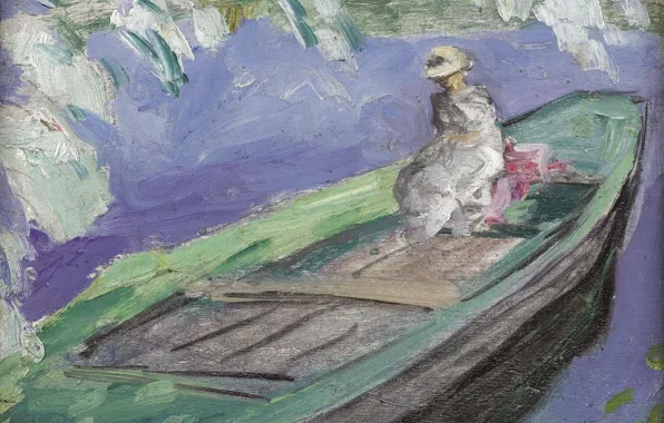 Girl, landscape, boat, picture, Henri Lebasque, Henri Lebacq, Boating