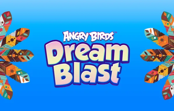 The game, feathers, wallpaper, logo, game, blue background, feathers, angry birds
