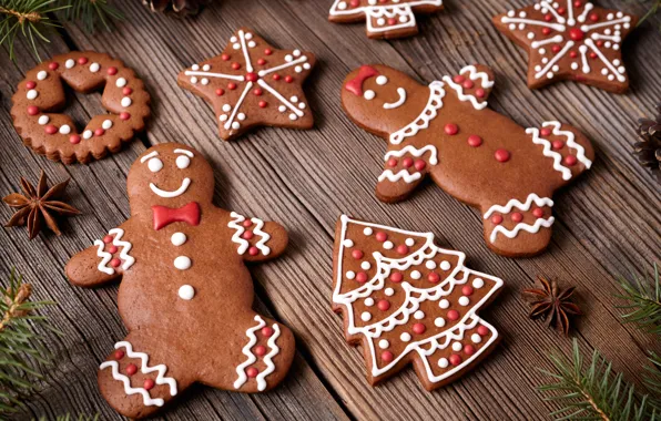Picture New Year, cookies, Christmas, Christmas, cakes, sweet, Xmas, glaze
