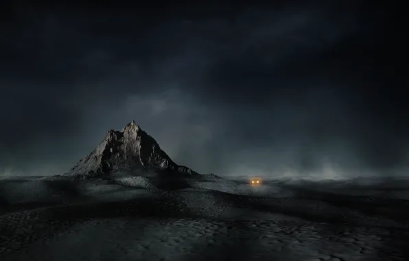 Light, fog, desert, mountain, dust, Darkness, lost, lost