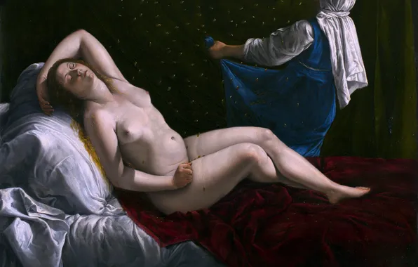Girl, Picture, Bed, Naked, Danae, Artemisia Gentileschi, Artemisia Gentileschi, Italian artist