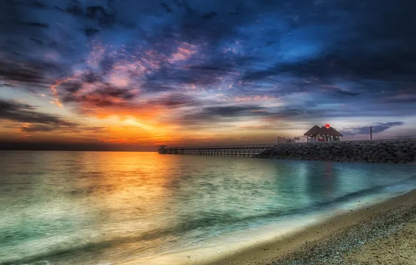 Picture sea, landscape, sunset, Kuwait