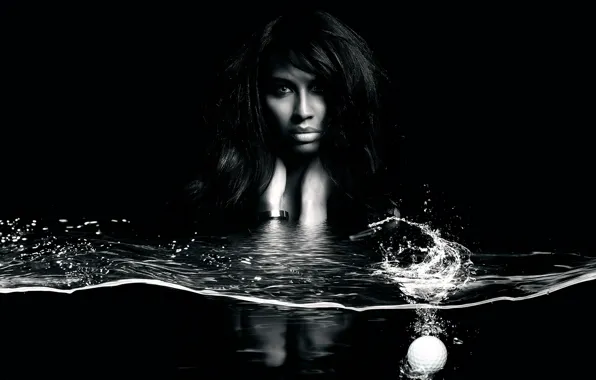 Picture water, girl, the ball, splash, Blubs