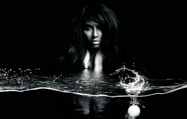 Water, girl, the ball, splash, Blubs