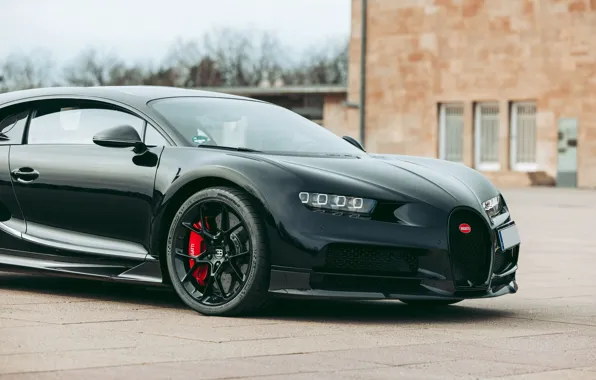 Picture Bugatti, black, close-up, Chiron, Bugatti Chiron