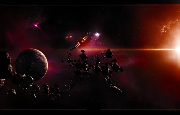 Space, space, dual, multi, screen, monitor, 3840x1080