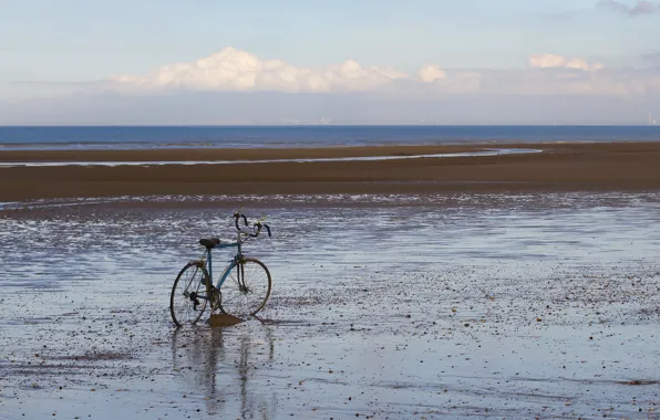 Picture sea, beach, bike