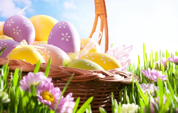 The sky, eggs, Easter, Easter, Holidays